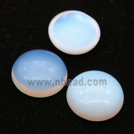 white Opalite Cabochon, circle