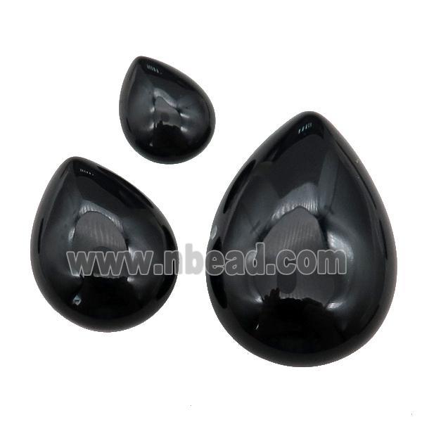 black Agate teardrop Cabochon