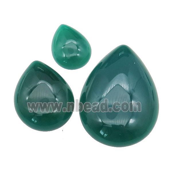 green Agate teardrop Cabochon