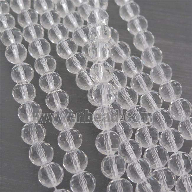 clear Chinese Crystal Glass Beads, faceted round