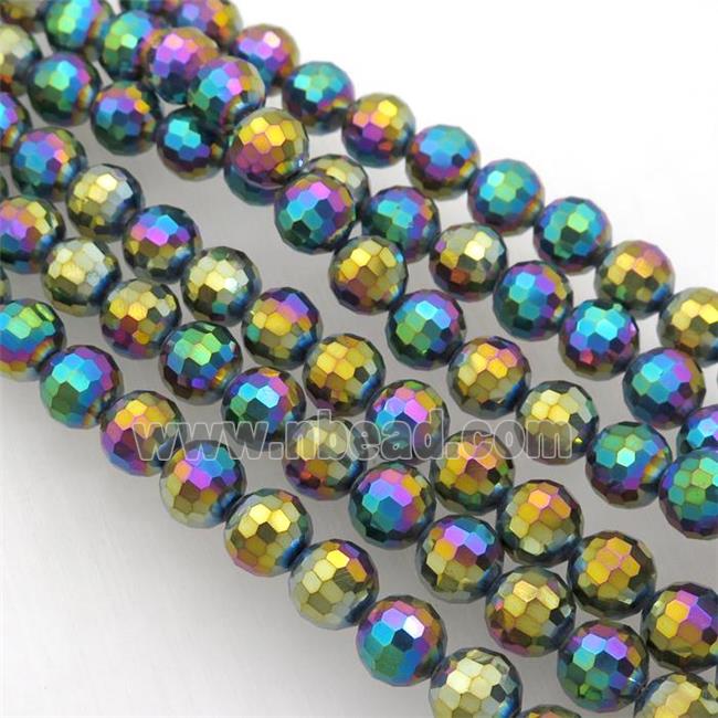 Chinese Crystal Glass Beads, rainbow, faceted round