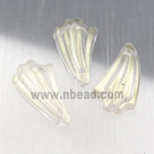 crystal glass petal beads, yellow