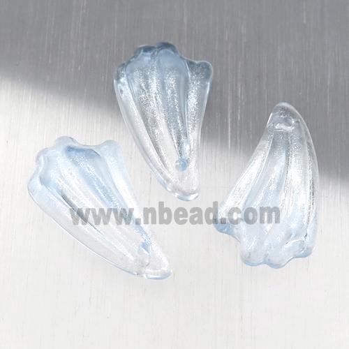 lt.blue crystal glass petal beads