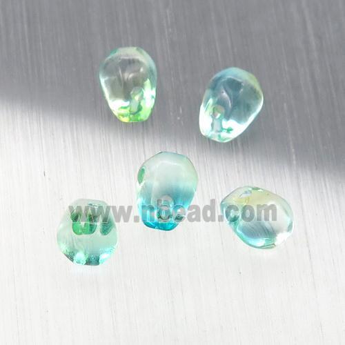 green crystal glass teardrop beads