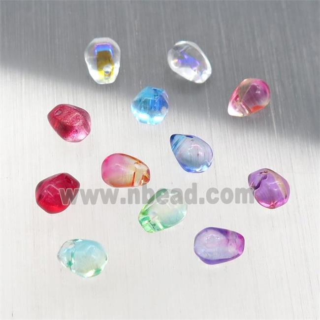 crystal glass teardrop beads, mixed color