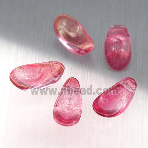 red crystal glass petal beads