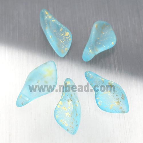 blue crystal glass leaf beads