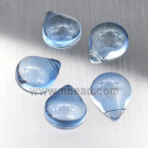 seablue crystal glass teardrop beads