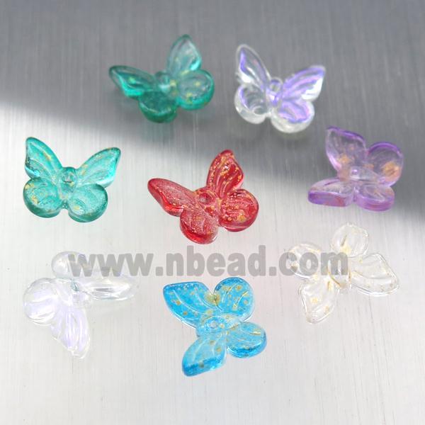 crystal glass butterfly beads, mixed color