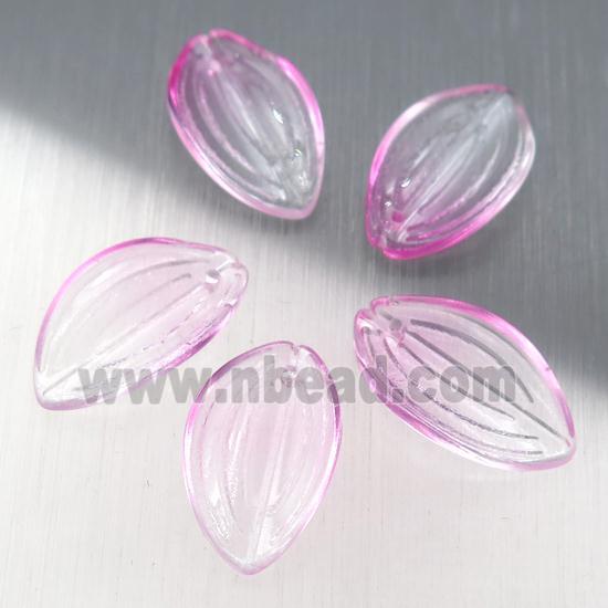 pink crystal glass petal beads