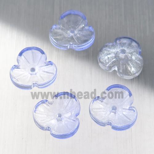 blue crystal glass clover beads