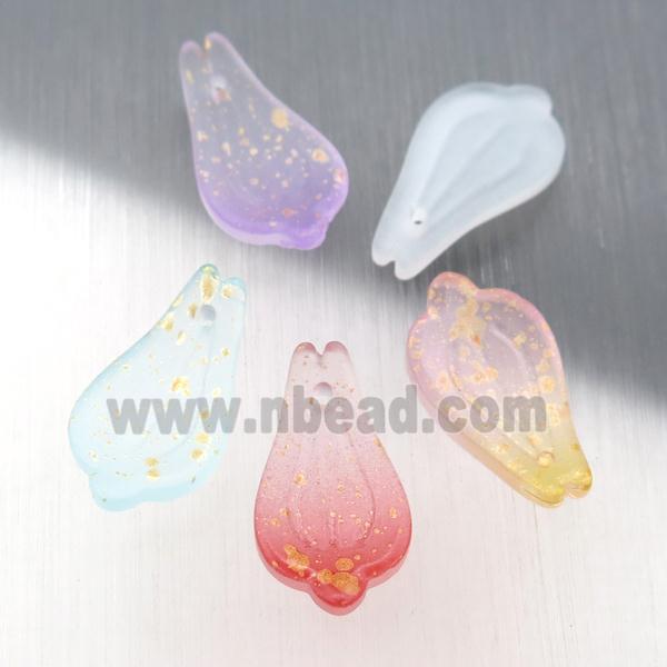 matte jadeite glass petal beads, mixed color