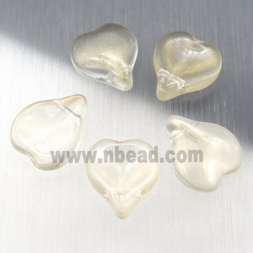 jadeite glass teardrop beads, gold