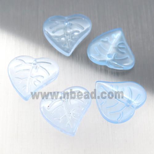 blue jadeite glass leaf beads