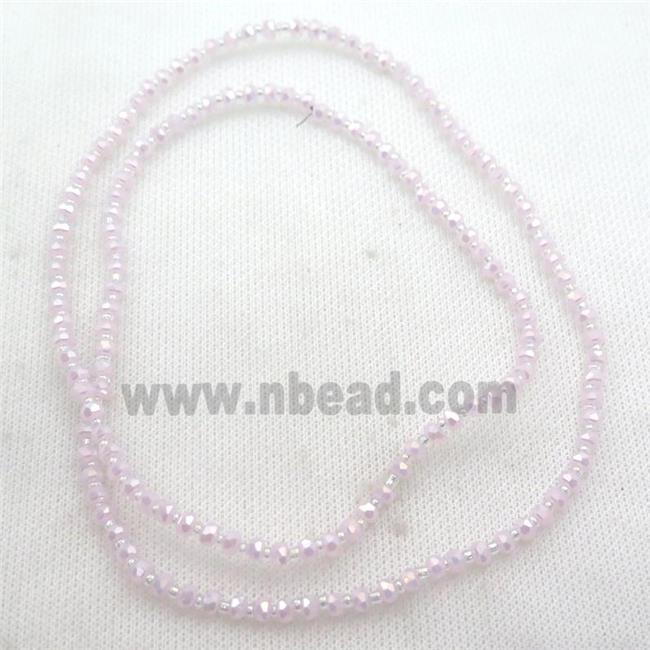 pink Jadeite Glass Beads, faceted rondelle