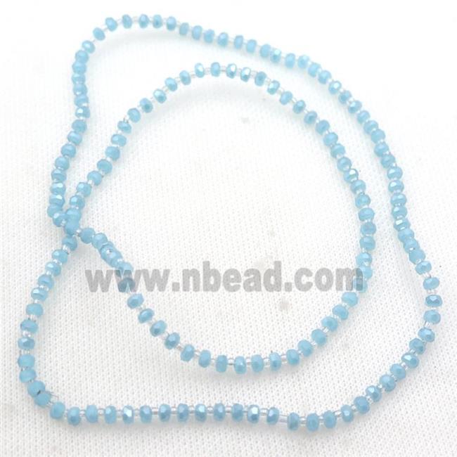 blue Jadeite Glass Beads, faceted rondelle