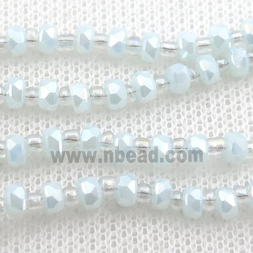 Jadeite Glass Beads, faceted rondelle