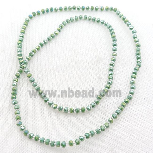 green Jadeite Glass Beads, faceted rondelle