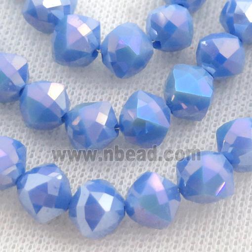 blue Jadeite Glass Beads, freeform