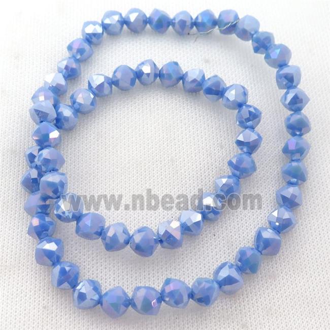 blue Jadeite Glass Beads, freeform