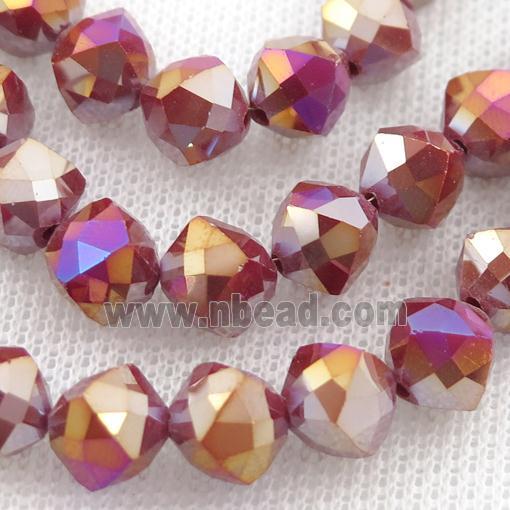 red Jadeite Glass Beads, freeform