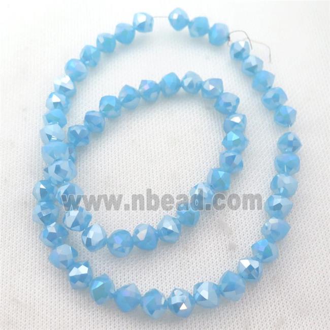 blue Jadeite Glass Beads, freeform