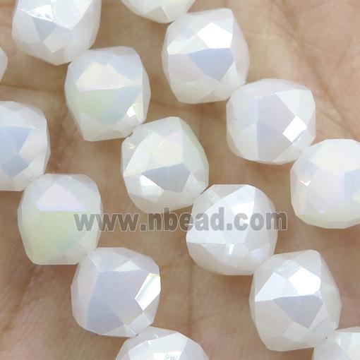 white cream Jadeite Glass Beads, freeform