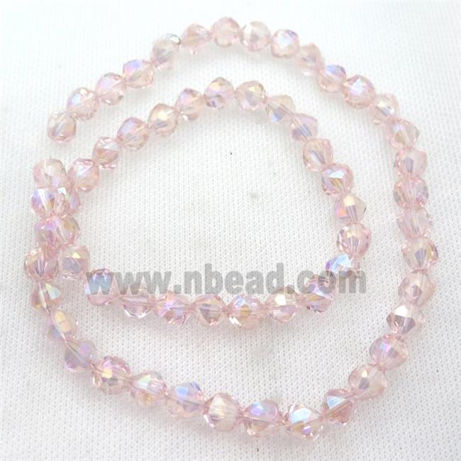 pink Crystal Glass Beads, freeform