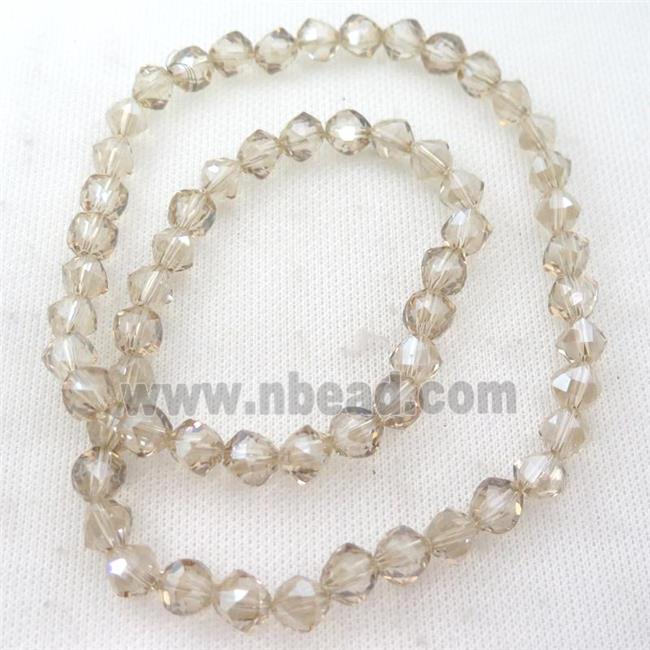 champagne Crystal Glass Beads, freeform