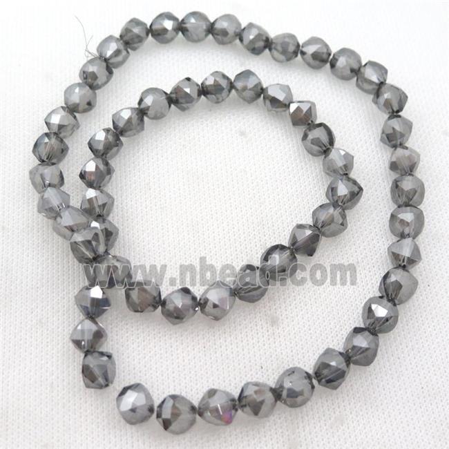 gray Crystal Glass Beads, freeform