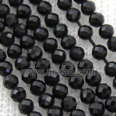 black tiny Cat eye stone Beads, faceted round