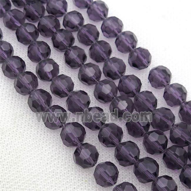 darkpurple Crystal Glass Beads, faceted round