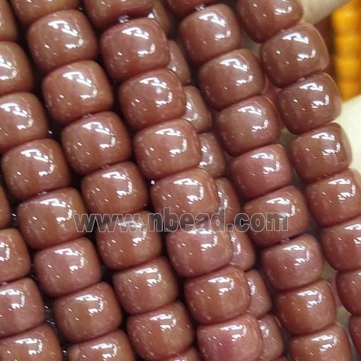 redcoffee Jadeite Glass beads, barrel