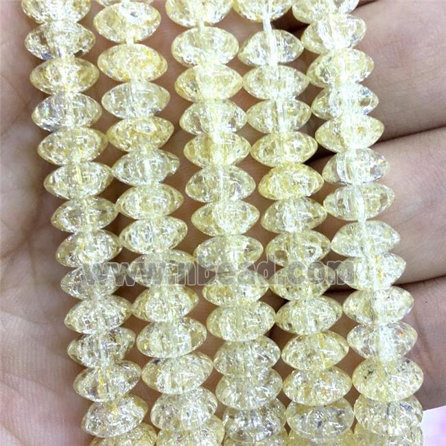 lt.gold Crackle Crystal Glass bicone beads