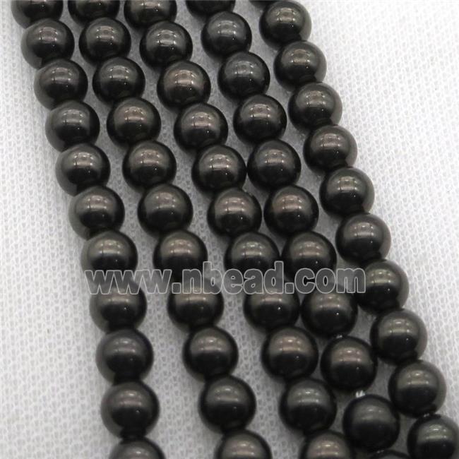 round black Crystal Glass Beads