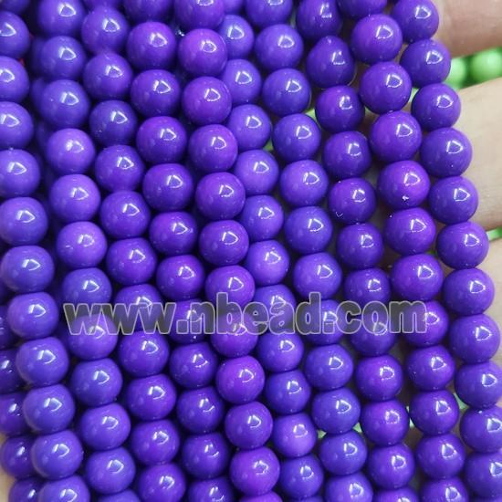 lavender fire Lacquered Glass Beads, round