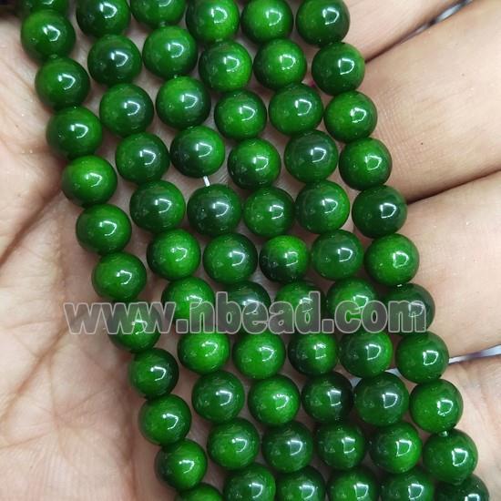 green Lacquered Glass Beads, round