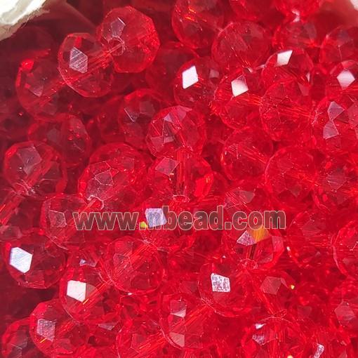 Red Chinese Crystal Glass Beads Faceted Rondelle