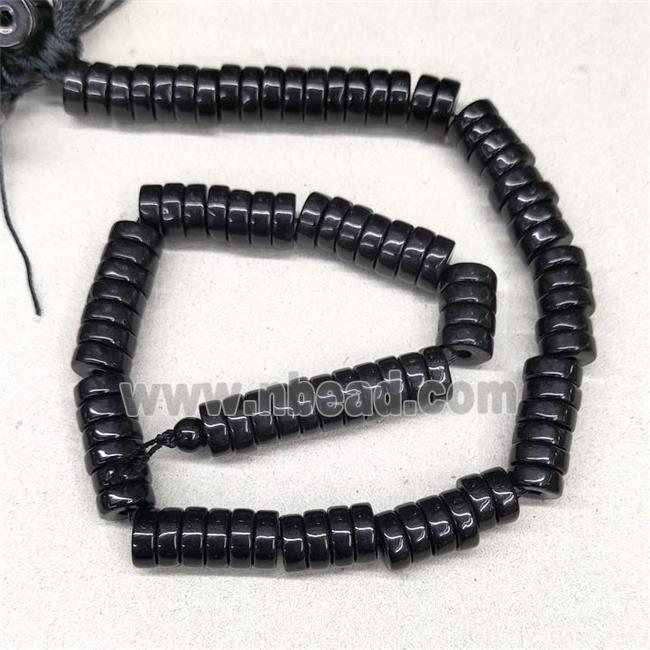 Black Jadeite Glass Heishi Spacer Beads