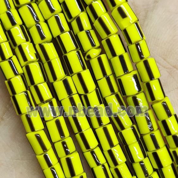 Yellow Lampwork Glass Tube Beads