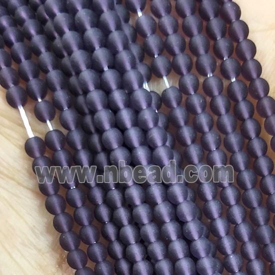 Purple Glass Seed Beads Round Matte