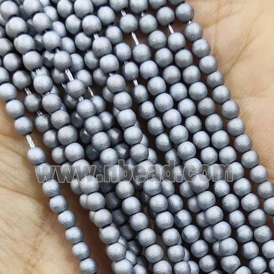 Silver Glass Seed Beads Round Matte