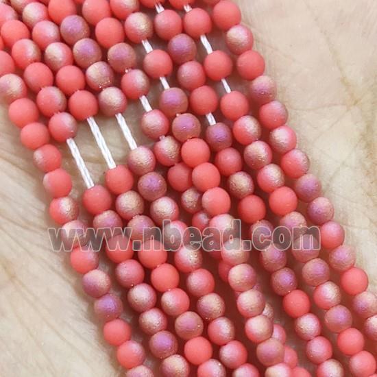 Red Glass Seed Beads Round Matte