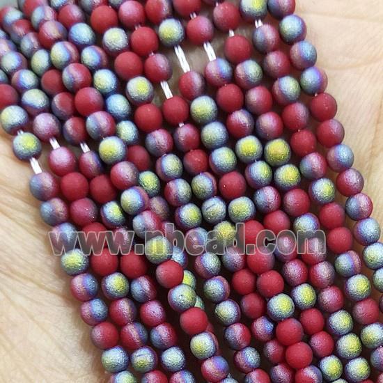 Red Glass Seed Beads Round Matte