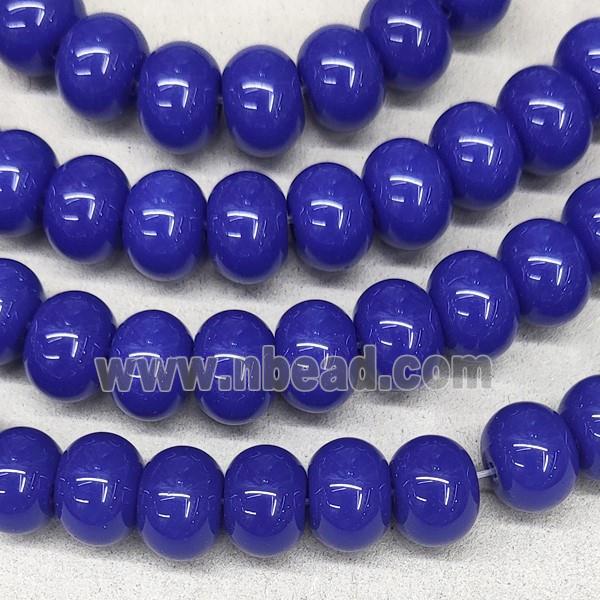 RoyalBLue Jadeite Glass Rondelle Beads