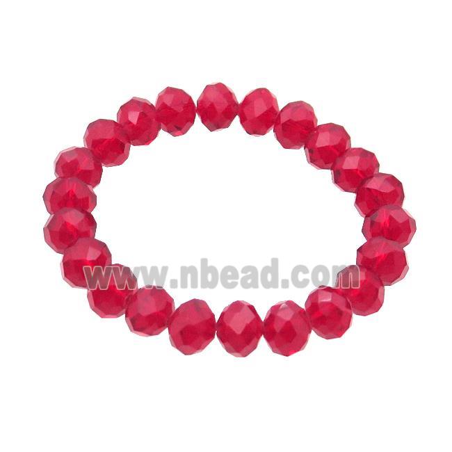 Crystal Glass Bracelet Stretchy Faceted Rondelle