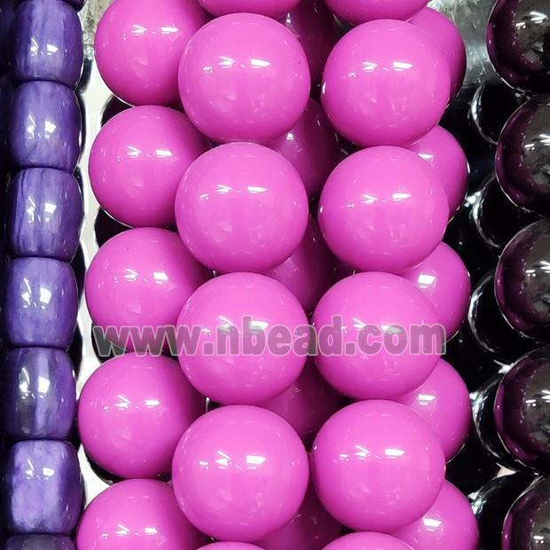 Hotpink Resin Beads Smooth Round