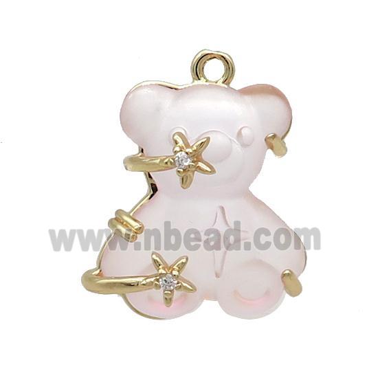 Lt.pink Resin Bear Pendant