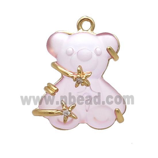 Lt.purple Resin Bear Pendant