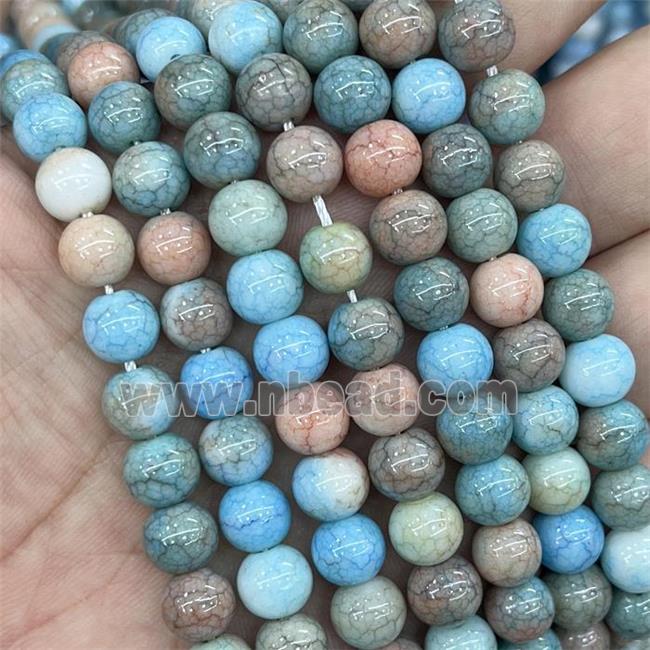 Ceramic Glass Beads Smooth Round Mixed Color